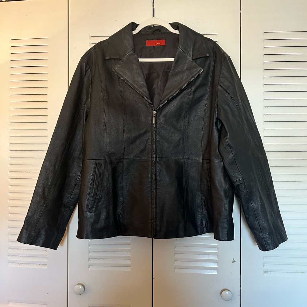 Vtg Max Usa Men's Basic Leather Jacket - image 2